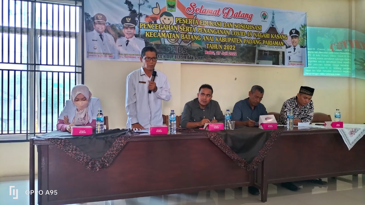 SOSIALISASI EDUKASI PENANGANAN COVID'19 DI NAGARI KASANG